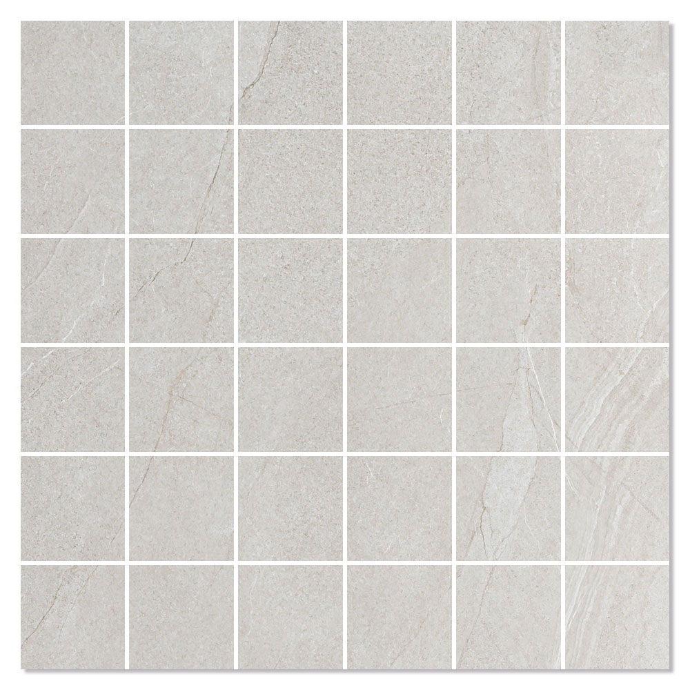 Marmor Mosaikkflis Duostone Lys Grå Matt 30x30 (5x5) cm